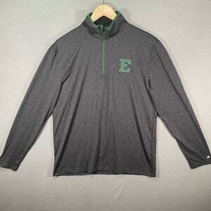 Colosseum Quarter Zip Pullover Mens Medium Gray Excellent EMU Eastern Michigan